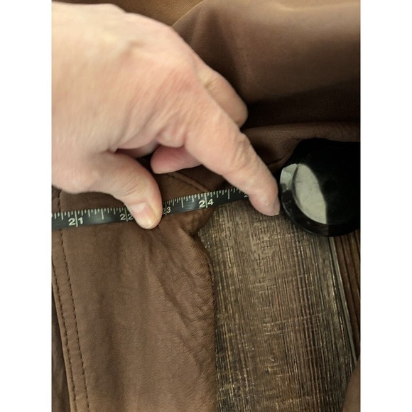 Vintage London Fog Brown Leather Bomber Aviator ZIPPER QUILTED LIN Jacket XL - Picture 11 of 12